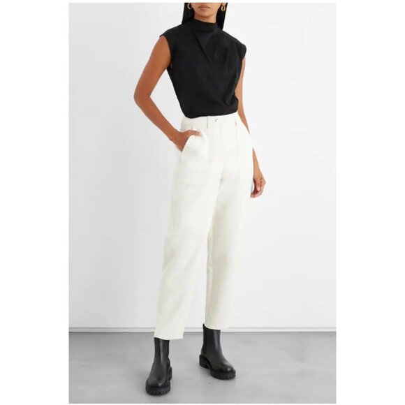 Iris + Ink Fabienne Pleated Organic Cotton-Jersey Top - Picture 1 of 8